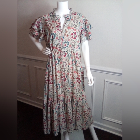 Olivia James The Label Delia Pleated Maxi Sundress with Flutter Sleeves - Picture 14 of 16